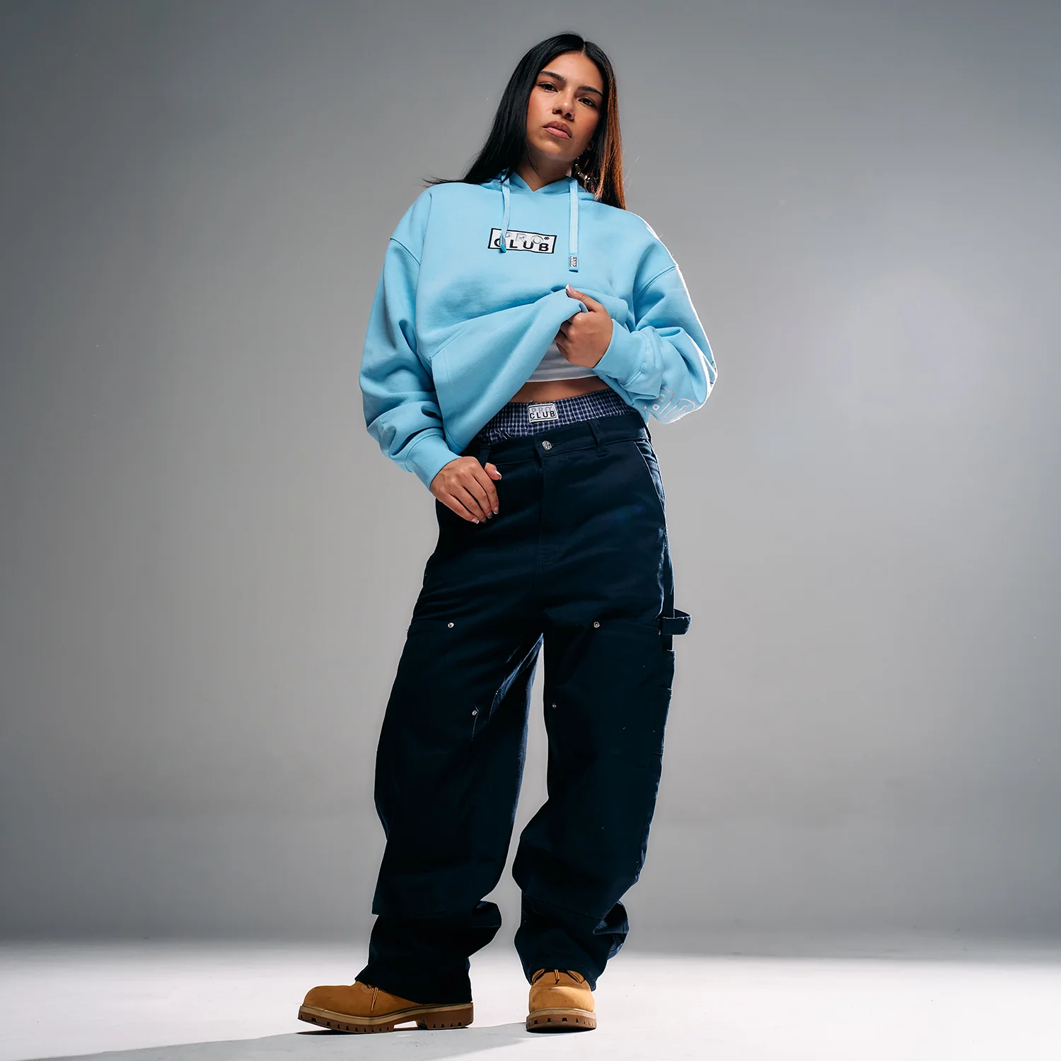 Embroidered Box Logo Hoody - Mens - Image 3