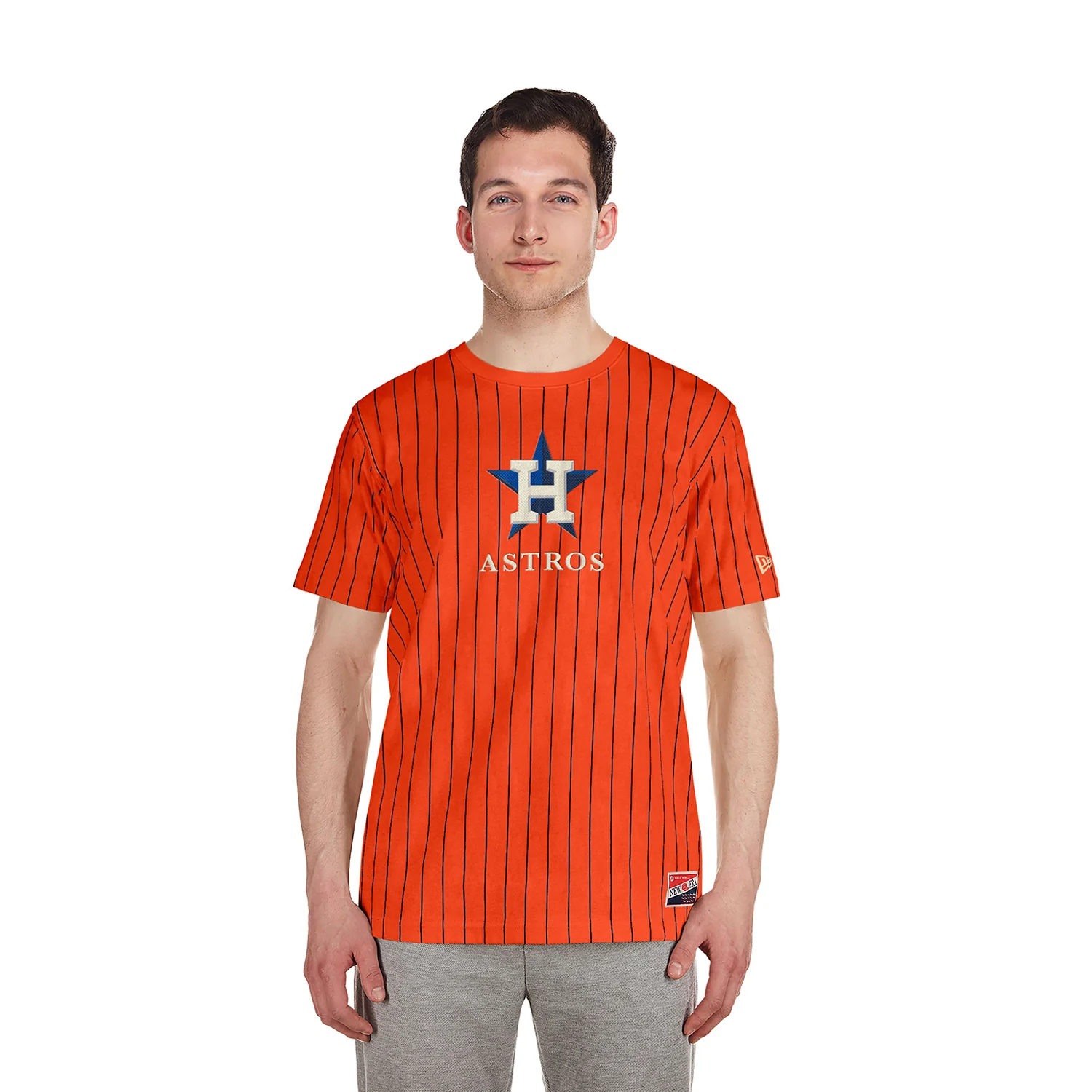 Astros Team Logo Pinstripe Tee - Mens - Image 2