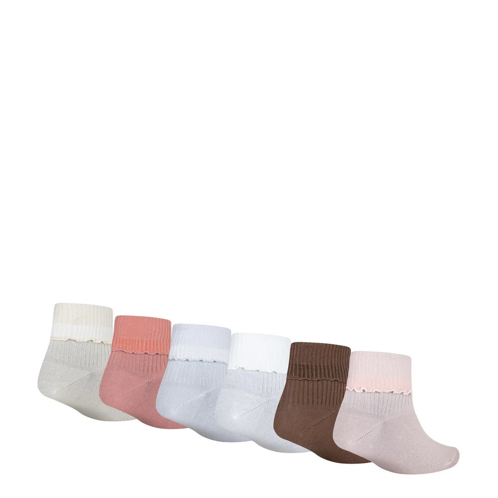 6 Pack Small Fold Over Ankle Sock - Image 2