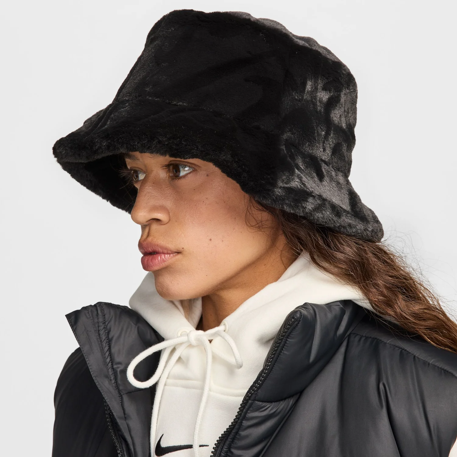 Nike Swoosh Faux Fur Bucket - Image 2