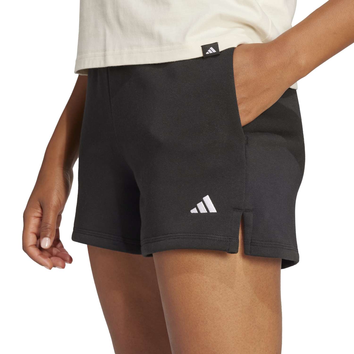 Essentials 3 Stripes Cotton Shorts - Womens - Image 5