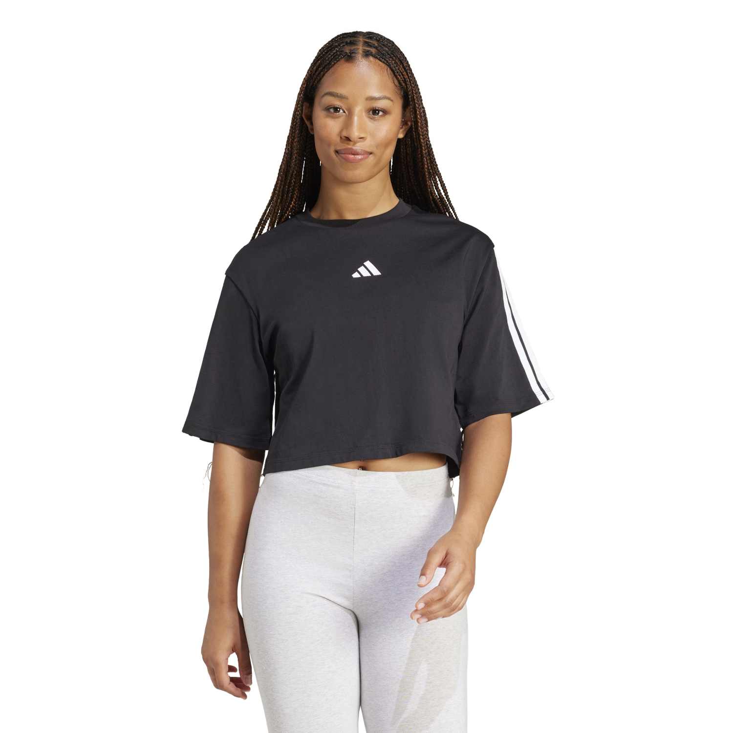 Essentials 3-Stripes Loose T-Shirt - Womens - Image 2