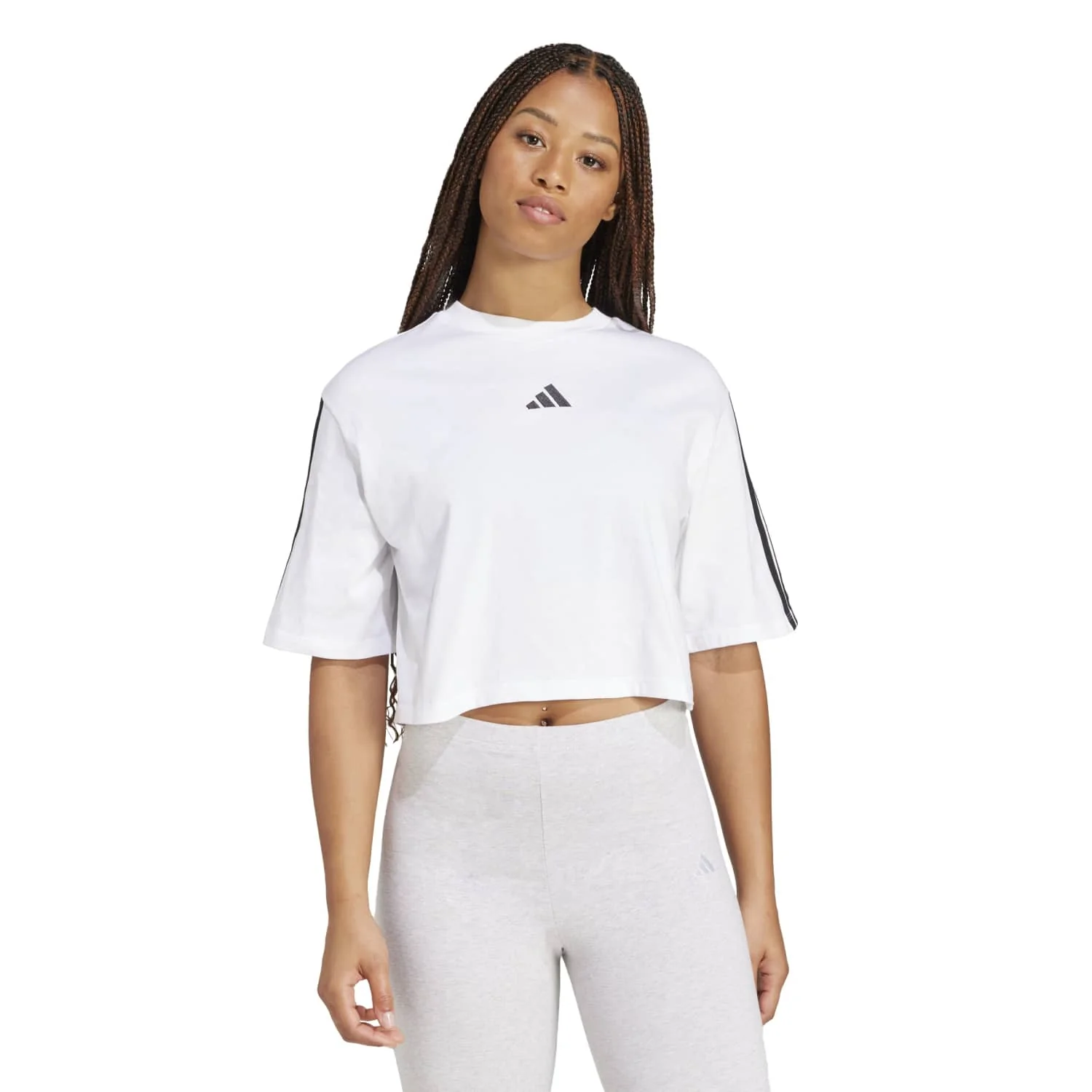 Essentials 3-Stripes Loose T-Shirt - Womens - Image 2