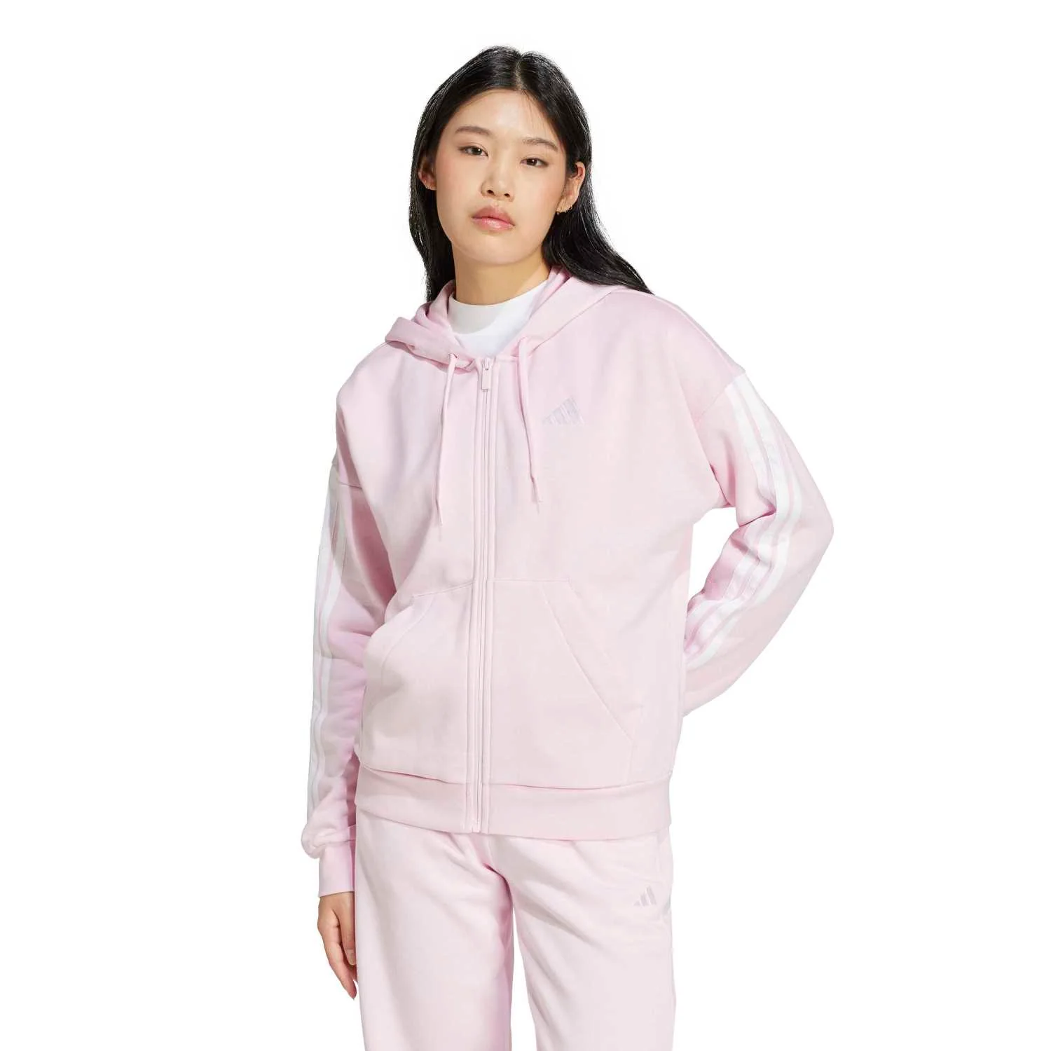 Essentials 3-Stripe FZ Hoody - Womens - Image 2
