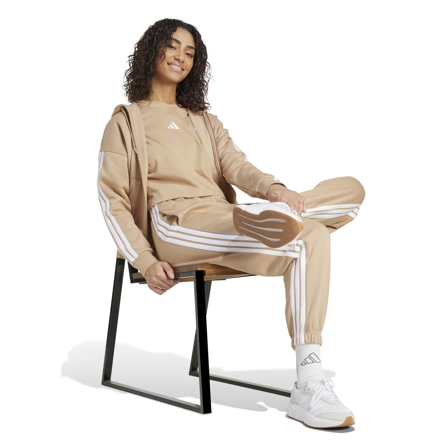 Essentials 3-Stripe FZ Hoody - Womens - Image 3