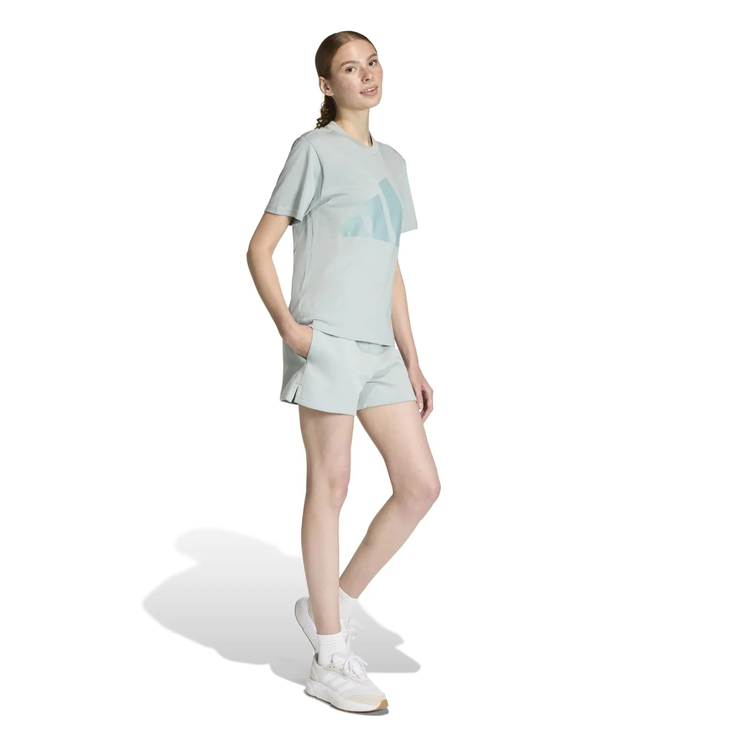 Essentials 3 Stripes Cotton Shorts - Womens - Image 3