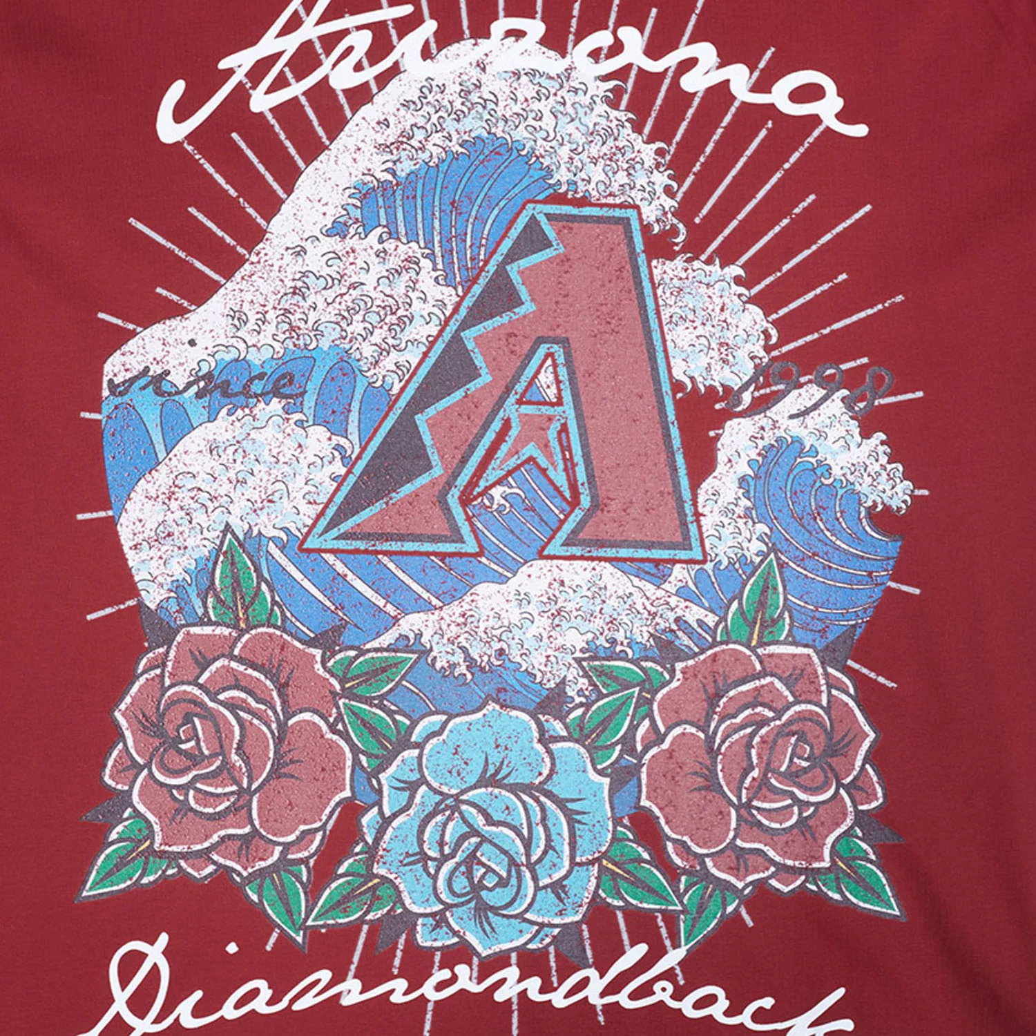 Arizona Diamondbacks Wave & Roses Tee -Mens - Image 5