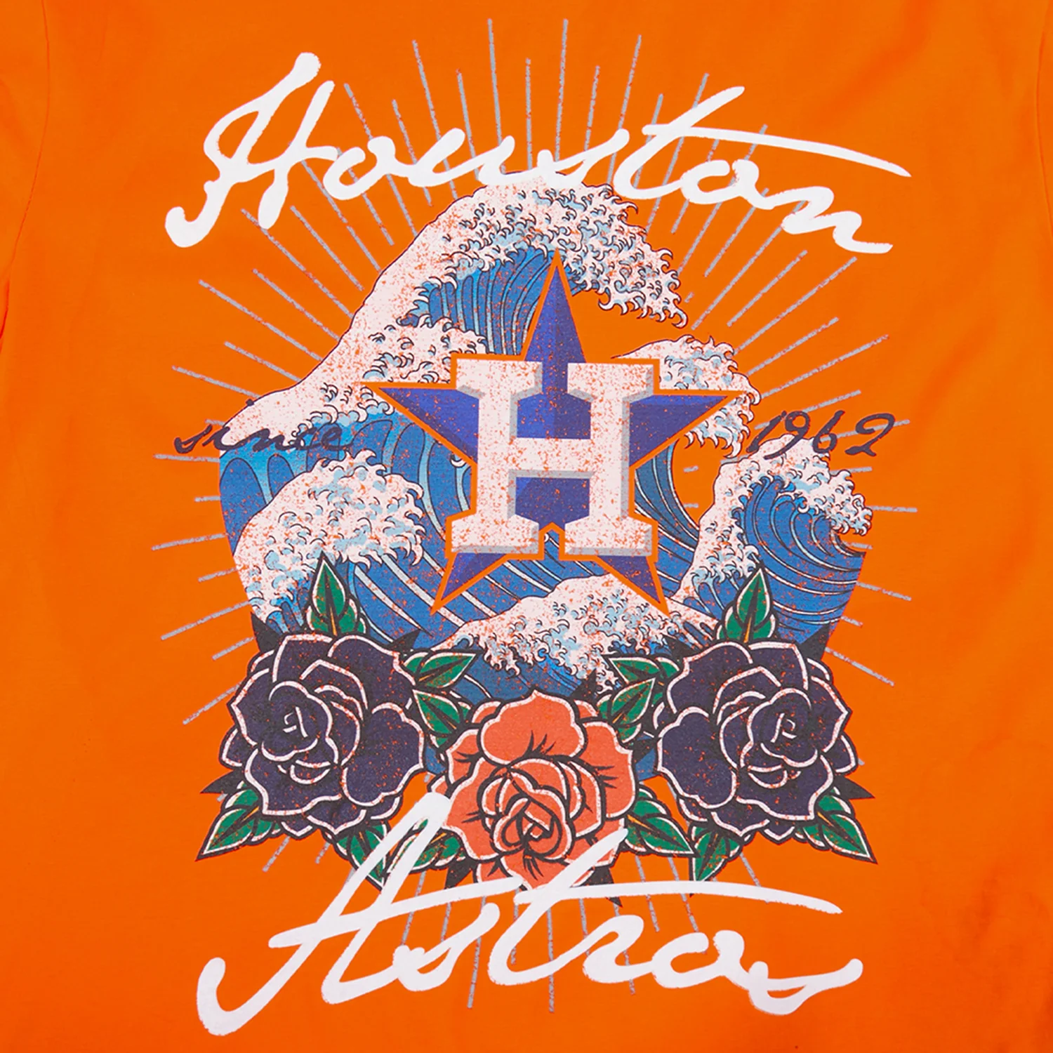 Houston Astros Wave & Roses Tee -Mens - Image 5