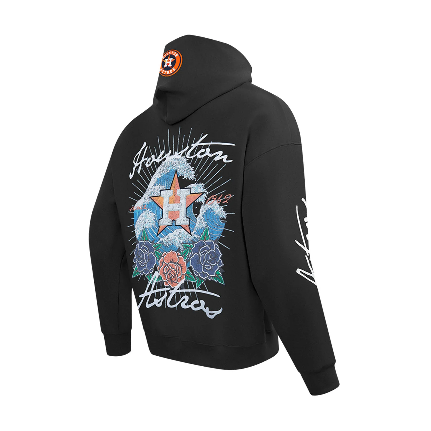 Houston Astros Wave & Roses Hoodie-Mens - Image 4