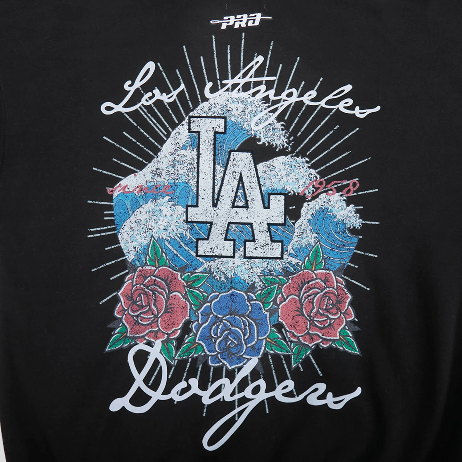 Los Angeles Dodgers Wave & Roses Hoodie -Mens - Image 6