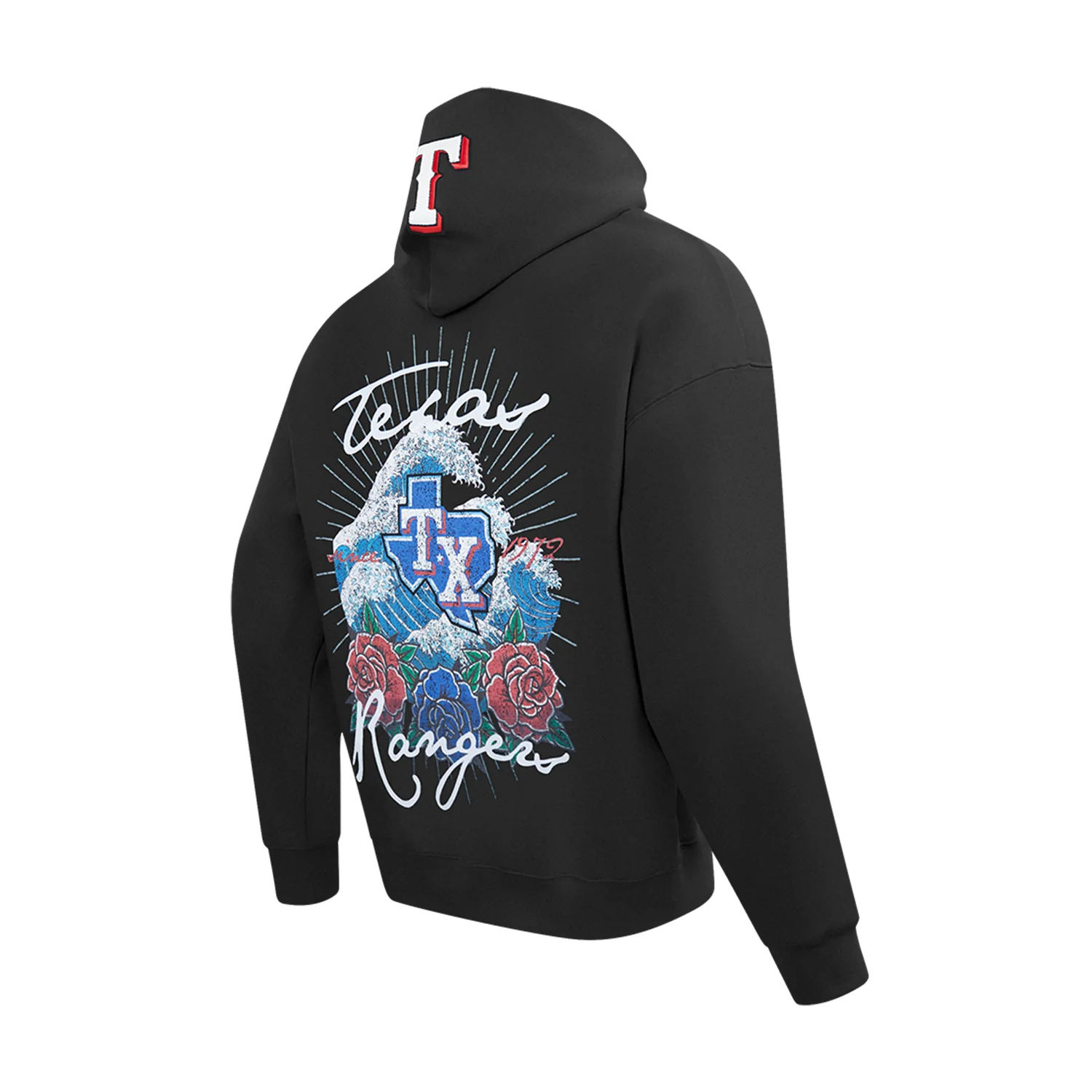 Texas Rangers Wave & Roses Hoodie -Mens - Image 4